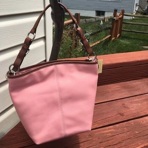 Adorable baby Mondani pink shoulder purse